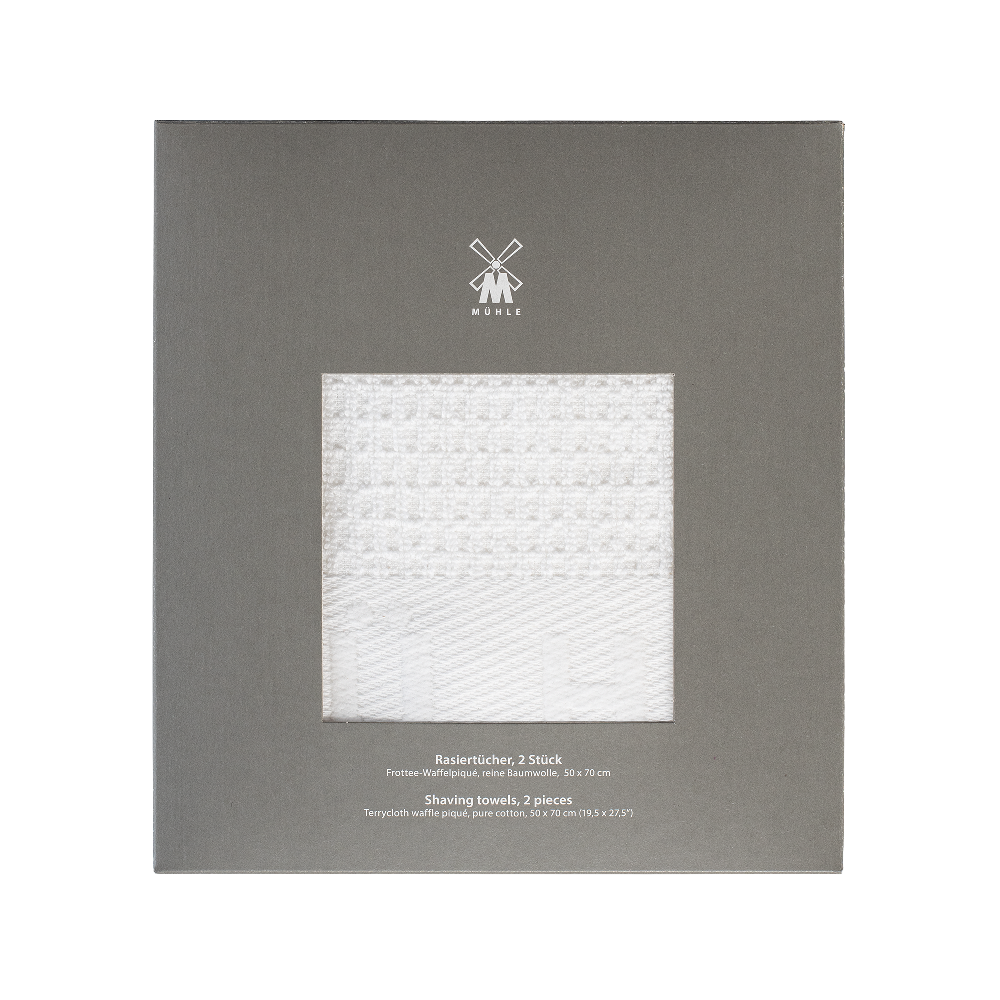 Muhle Pure Cotton Shaving Towels with Waffle Piqué – Set of 2 - Image 2