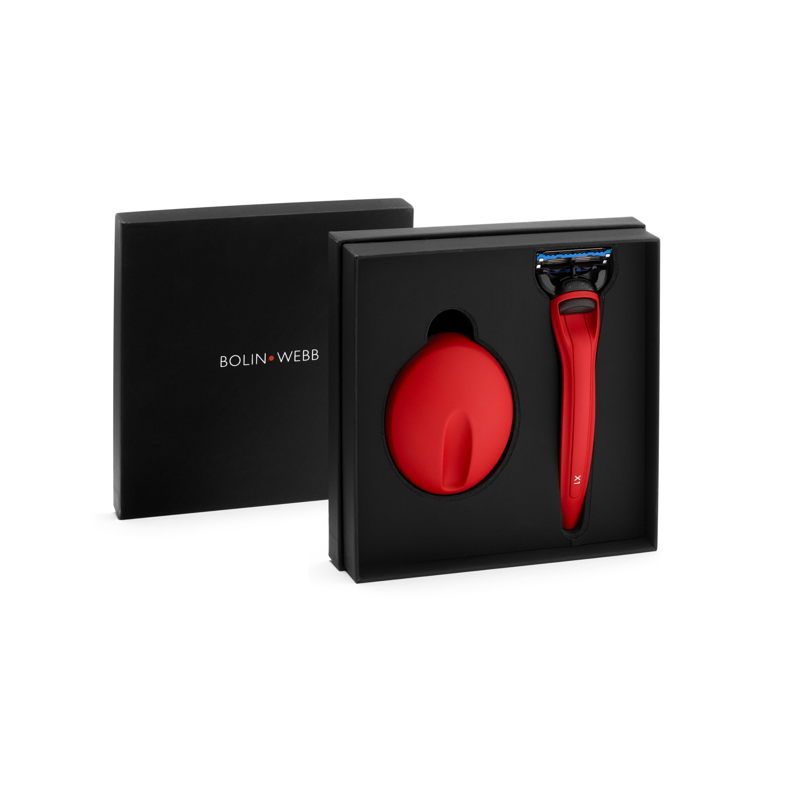 Bolin Webb X1 Matte Red Shaving Gift Set with Stand - Gillette Fusion5 Razor - Image 2