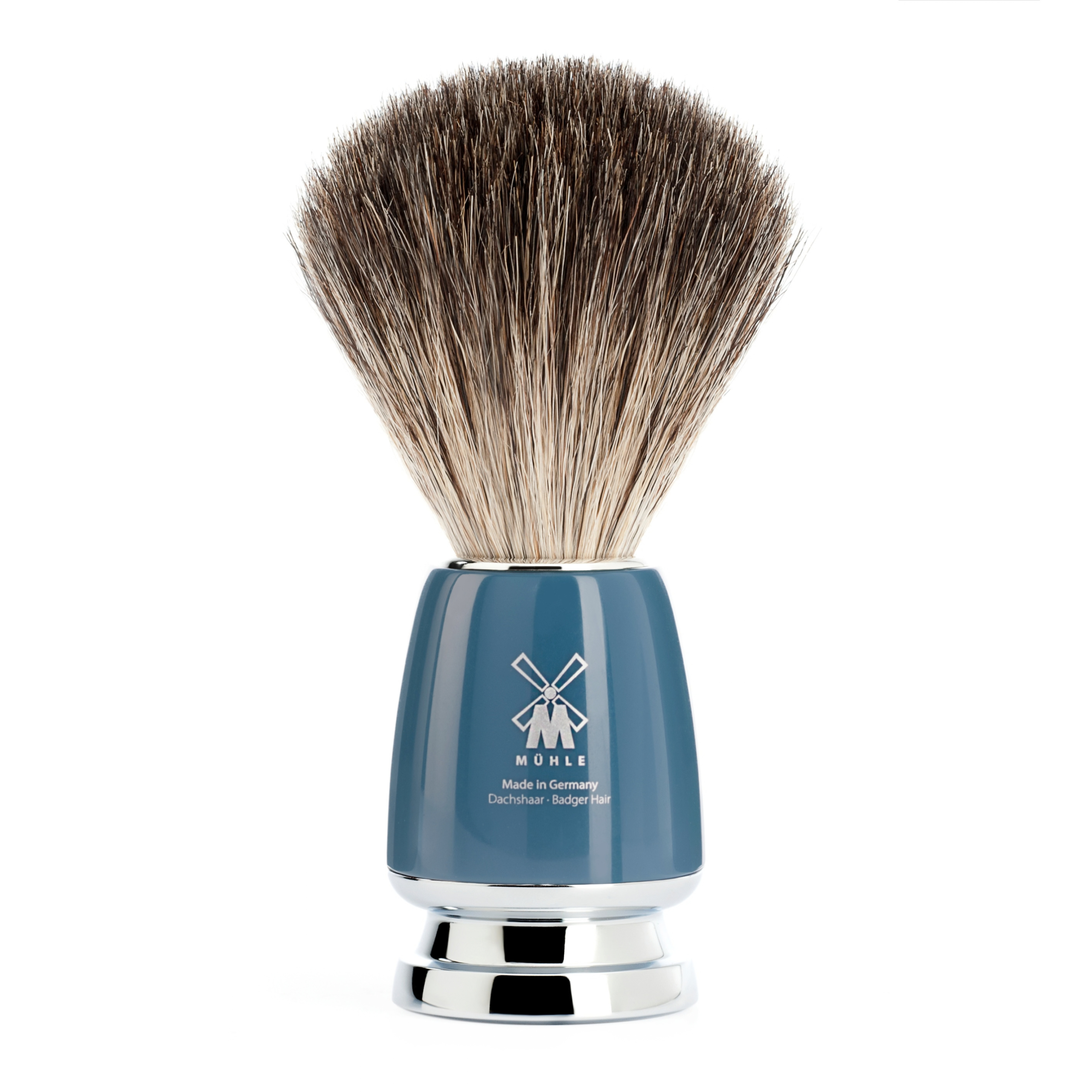 Muhle RYTMO Pure Badger Shaving Brush- High-Grade Resin, Petrol Blue